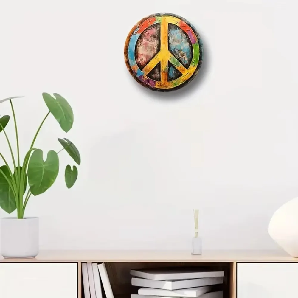 Винтажный знак мира, металлический настенный рисунок — идеальный декор для домашнего гаража, идеальный ностальгический настенный деталь для украшения в стиле ретро