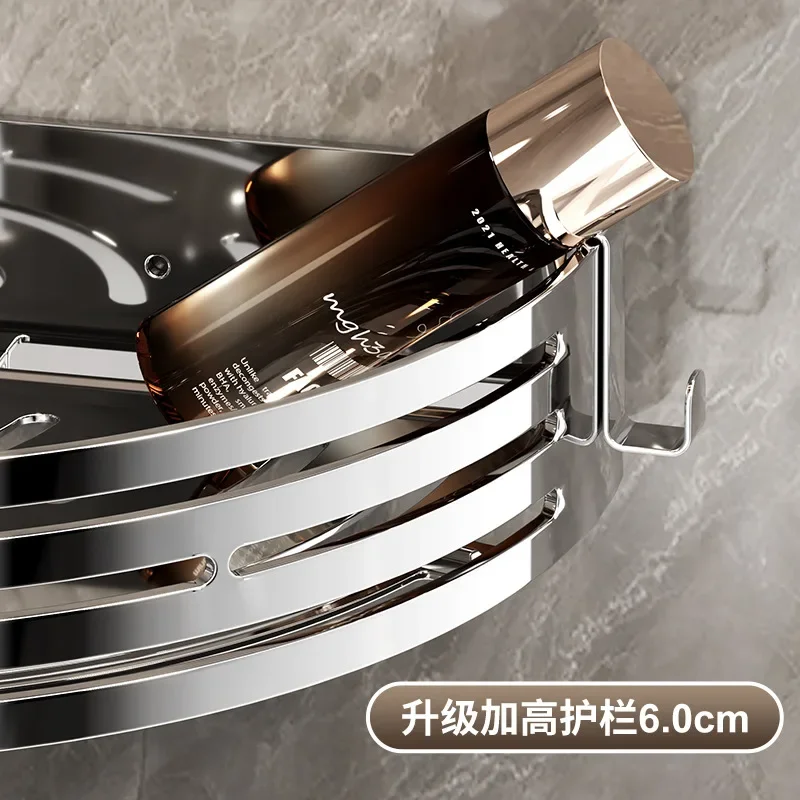 w28- No punching thickened stainless steel toilet rack bathroom storage triangular wall-mounted toilet storage rack