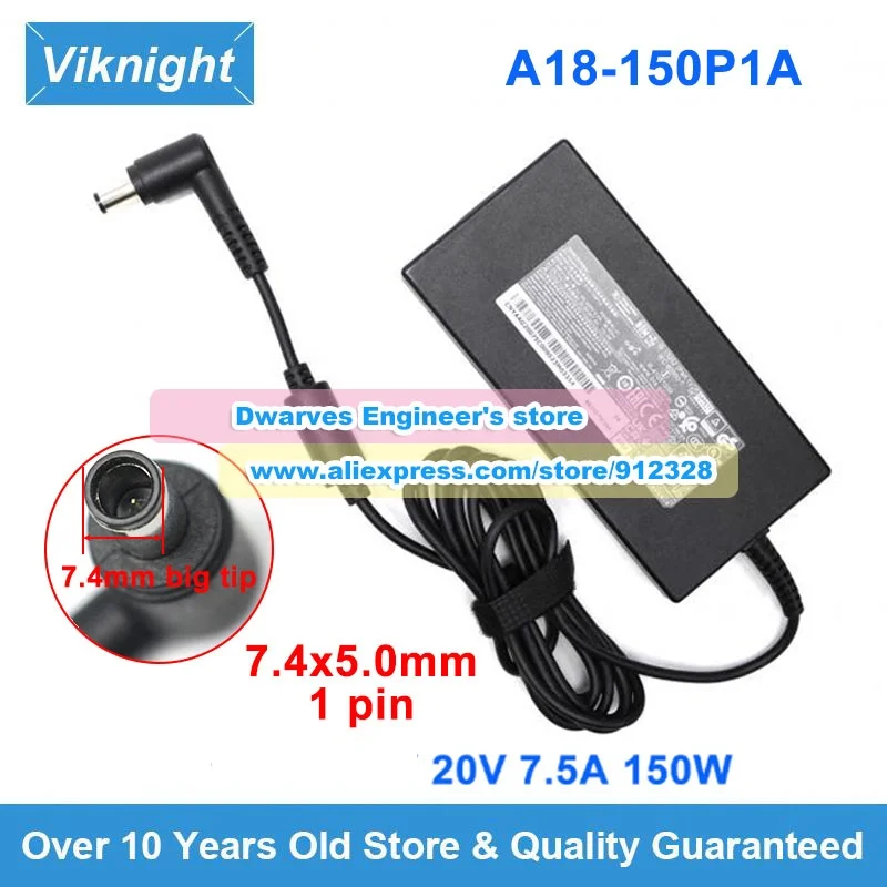 

Адаптер переменного тока A18-150P1A A150A049P 20В 7.5А 150Вт для Targus HUB 182EUZ, зарядное устройство для игрового ноутбука Chicony AG20075C009, 7.4x5.0мм