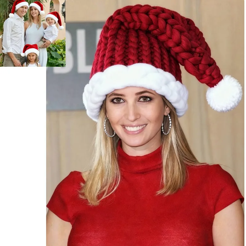 

Matching Family Christmas Hat - Super Chunky Knit Santa Caps for Mother Baby, Cozy Winter Xmas Beanie Hat ,шапка,bebe