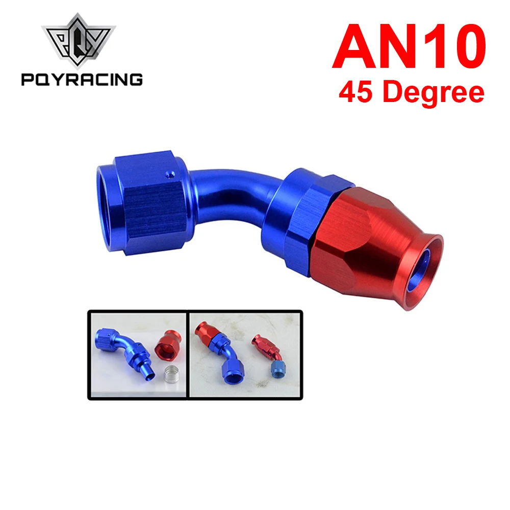 PQY - High Quality  AN10 AN-10 45Degree Reusable Swivel  Hose End Fitting AN10 PQY-SL6045-10-311