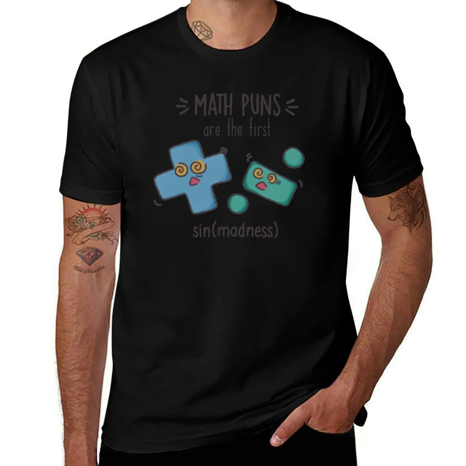 Hemd, schlichtes Hemd, T-Shirt für den ersten Mann, Sin(madness) T-Shirt, Mathe-Baumwoll-Mann, Grafik-Mann, 100 % Puns-T-Shirt, sind das T-Shirt