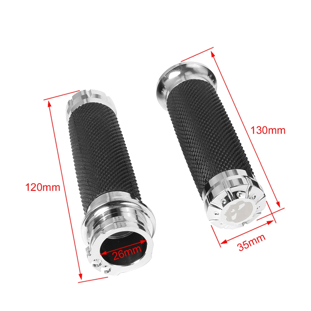 Motorcycle 1.25\'\' Universal Rubber Hand Grips CNC Handlebar For Harley Sportster 883 1200 Iron XL VRSC Touring Dyna Softail