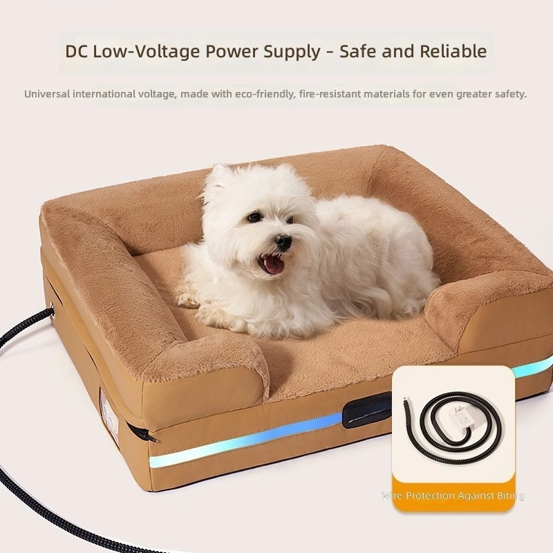 Smart Dual-Mode Pet Cooling & Heating Bed, Adjustable Temperature Control, Fabric Dog Cat Mat, All-Season AC Pet Nest, SmuuerUse