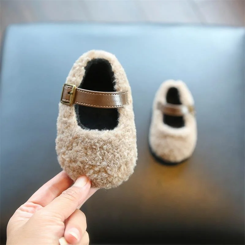 2023 Baby Autumn and Winter Fashion Fur Boots Toddler Girls Princess Plush for Warmth Dance Wedding Children Kids Newborn Shoes