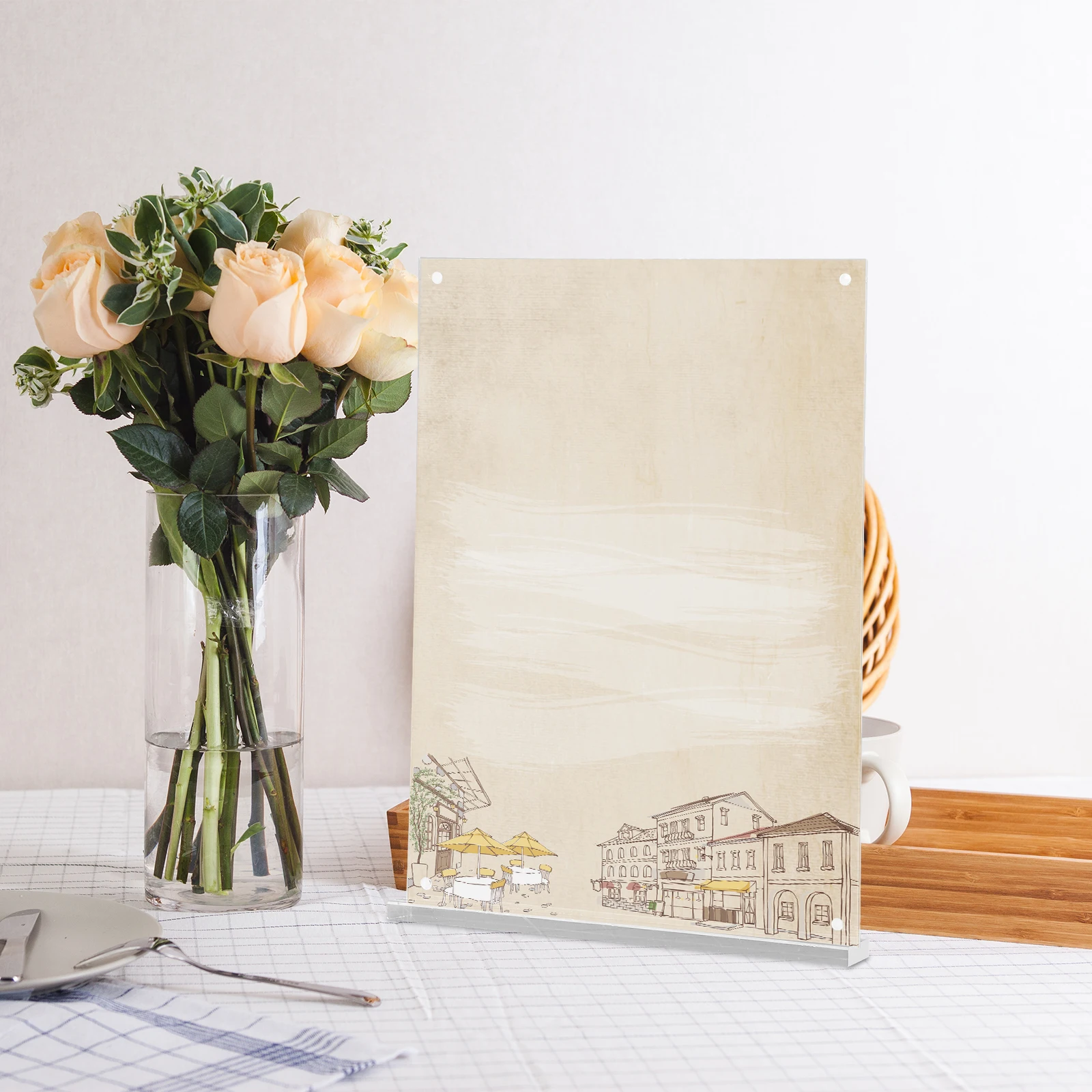 

Clear Magnetic Menu A4 Display Stand For Restaurant Supermarket Transparent Desktop Rack Acrylic Table Stand Office Desk
