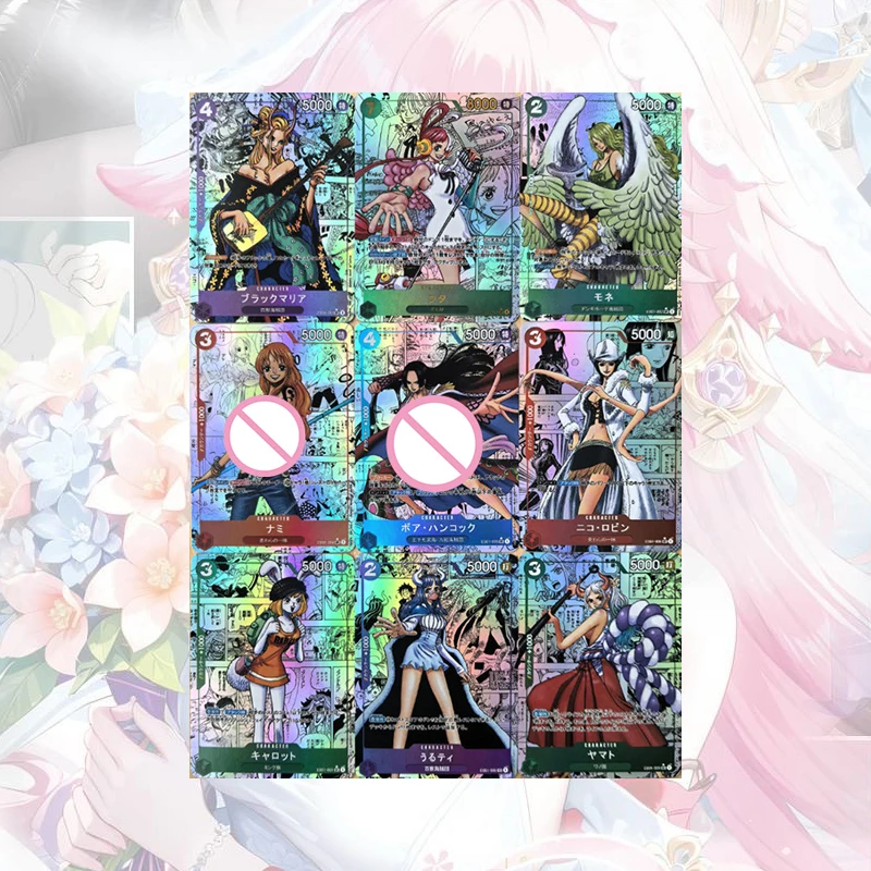 Anime One Piece Diy Homemade Color Flash Cards Nico Robin Boa Hancock Nami Nefertari D Vivi Yamato Uta Collectible Cards view 4
