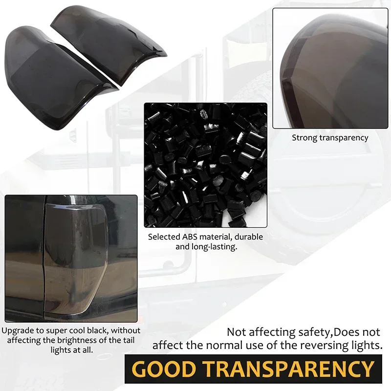 For Ford Ranger 2015-2022 ABS Blackened Car Tail Light Black Shell Tail Light Trim Cover Sticker Car Accessories