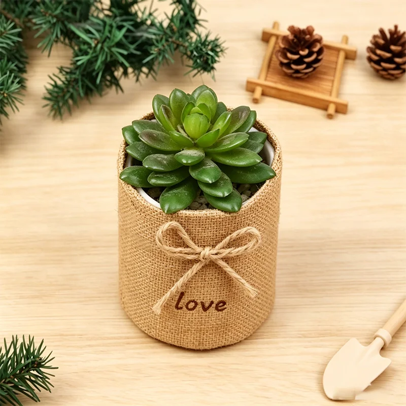 Horticultural planting succulent potted plant container packaging linen drawstring drawstring PE environmentally friendly bag