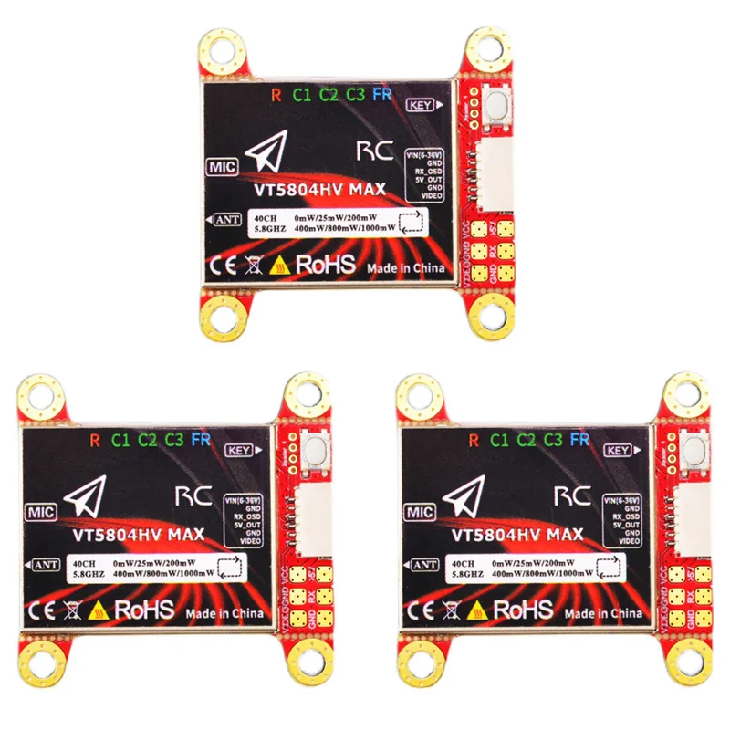 MACH-3X For Pandarc VT5804HV MAX 5.8G 1W VTX 40CH FPV Video Transmitter OSD Adjustment Parameters NTSC/PAL For FPV RC Drone