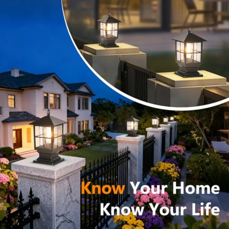 Outdoor Post Light Fixture, Modern Outdoor Column Lights IP54 Waterproof Aluminum Pillar Lights Outdoor Lighting for Yard Garde