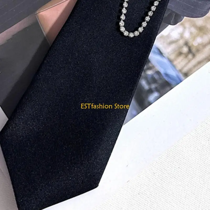 Mối quan hệ đen Y5GC cho phụ nữ có thể điều chỉnh đồng phục nữ sinh trước cà vạt màu đen