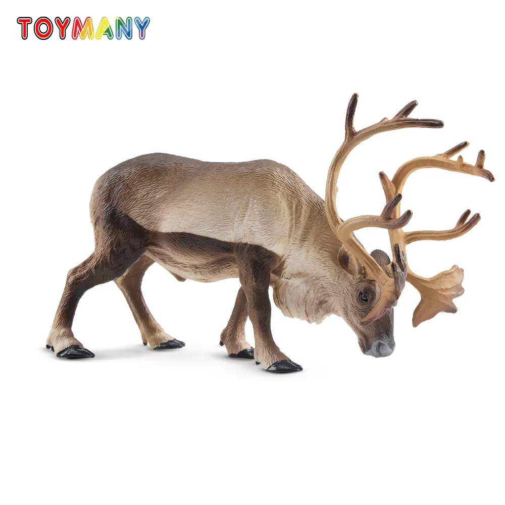 Toymany Simulation Reindeer Polar Animal Model Toy Mini Figures Dolls Action Figurines Toys for Children Gift Cake Decoration