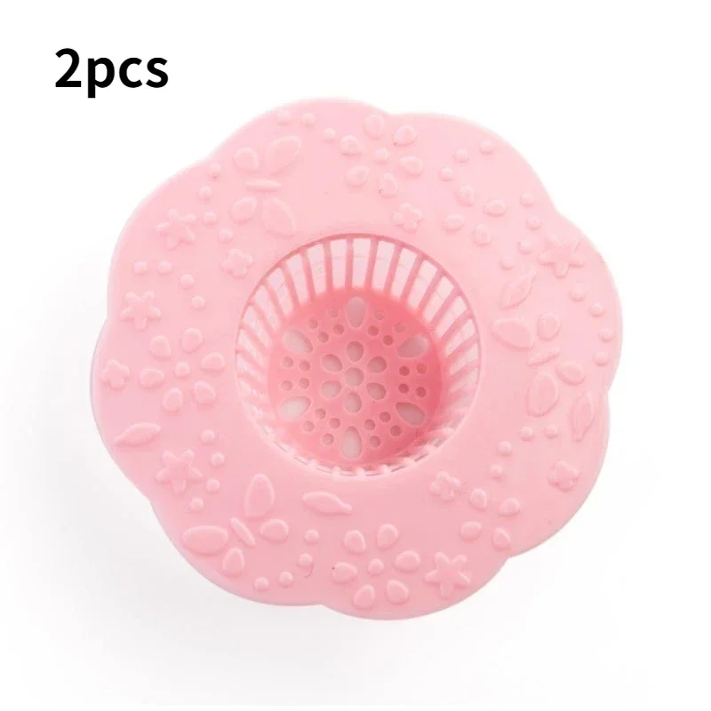 1/2pcs Sink Sewer Filter TPR Floor Drain Strainer Hair Catcher Shower Cover Kitchen Bathroom Anti Clogging Bathtub Drain Stopper