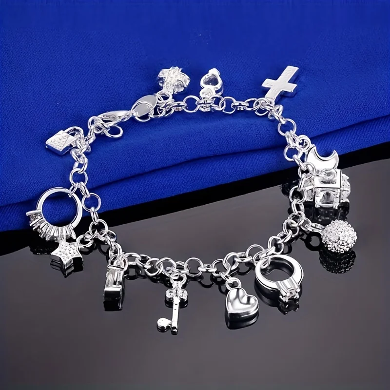 Temperament Fashion Thirteen Pendant Bracelet Women's Multi-element Forest System High Value Simple Jewelry