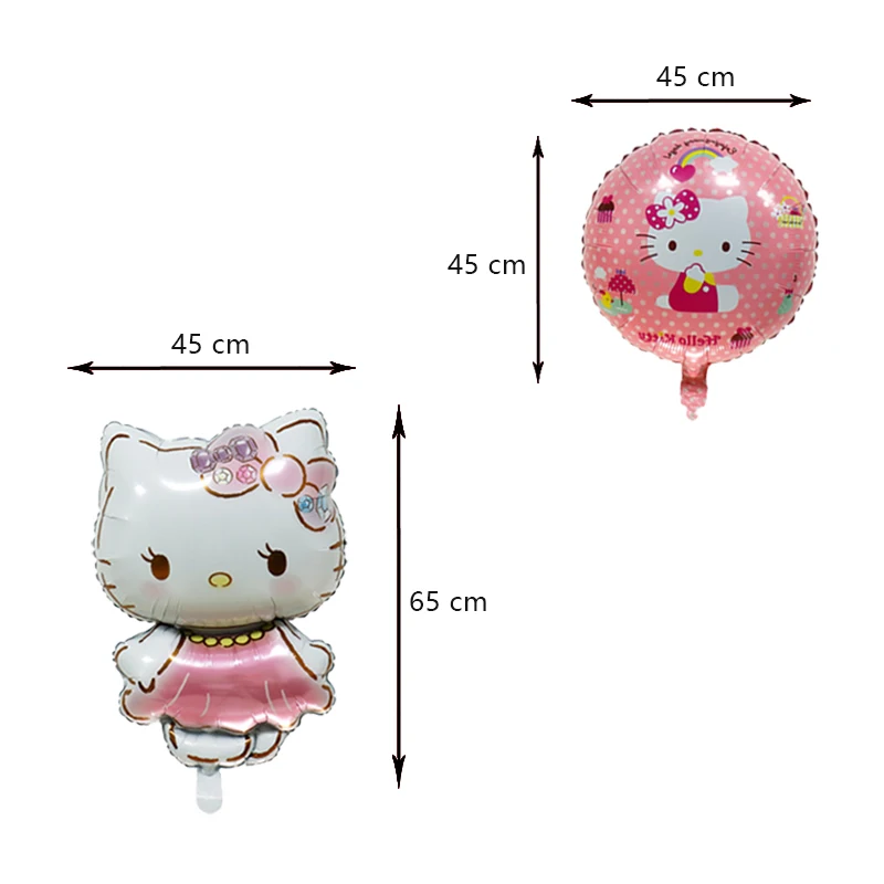 Decoración de fiesta de cumpleaños de Hello Kitty, globo de papel de aluminio para niños, suministros para eventos, vajilla desechable, pancarta,