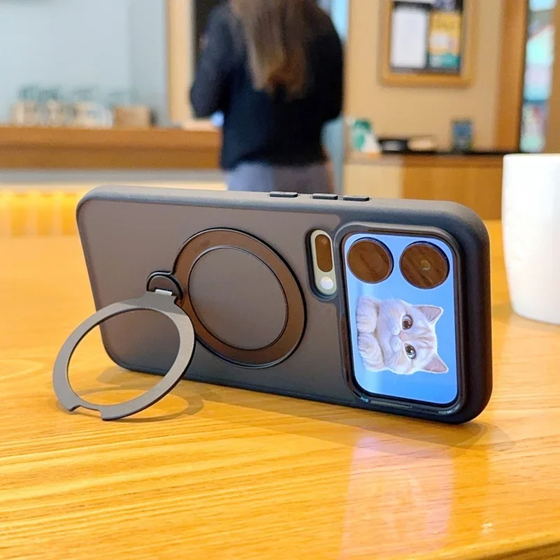 For Xiaomi 17 Pro Max 5G Case Luxury Ultra-thin Skin-Friendly Metal Magnetic Ring Holder Shockproof Protection Cover Accessories