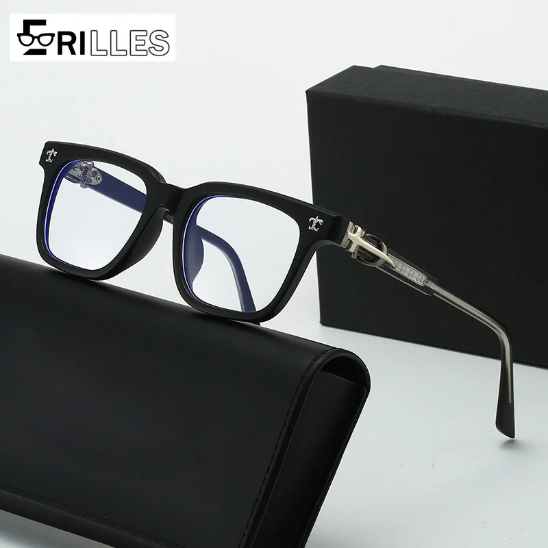 

Retro Square Blue Light Glasses, Full Protection Anti Radiation, Vintage Unisex Design, for Computer Office Reading