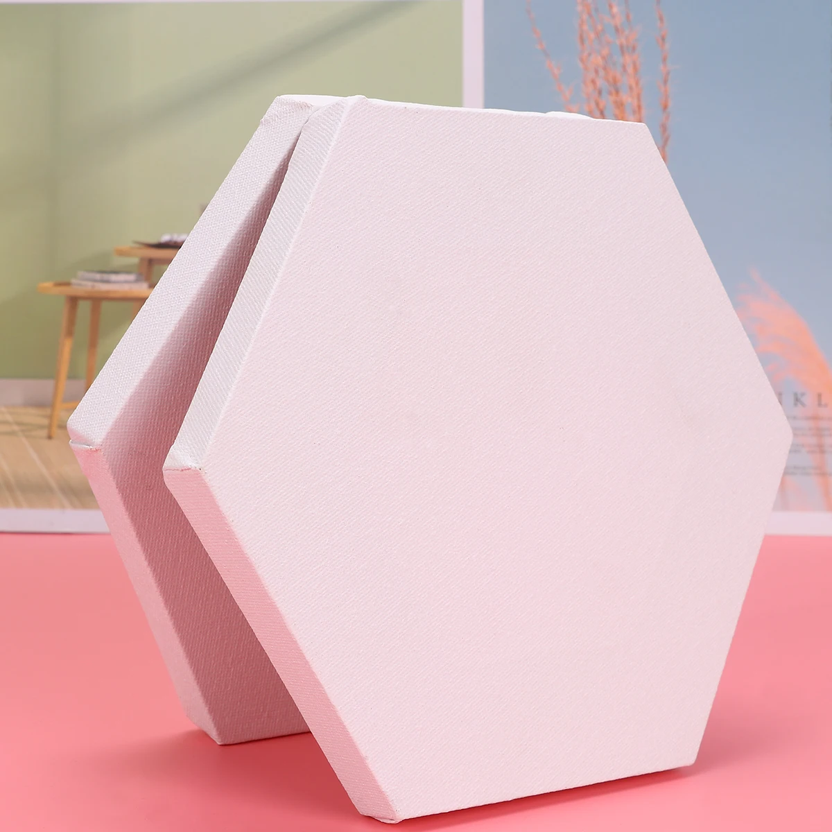 

2 PCS Decorative Paintboard Wall Irregular Drawing Oil Painting Panel Cloth Cotton Number