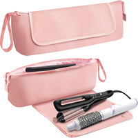 2 in 1 Hair Tools Travel Bag with Heat Resistant Mat Travel Hair Makeup Bag for Curling Iron Hair Straightener Flat Iron Pouch