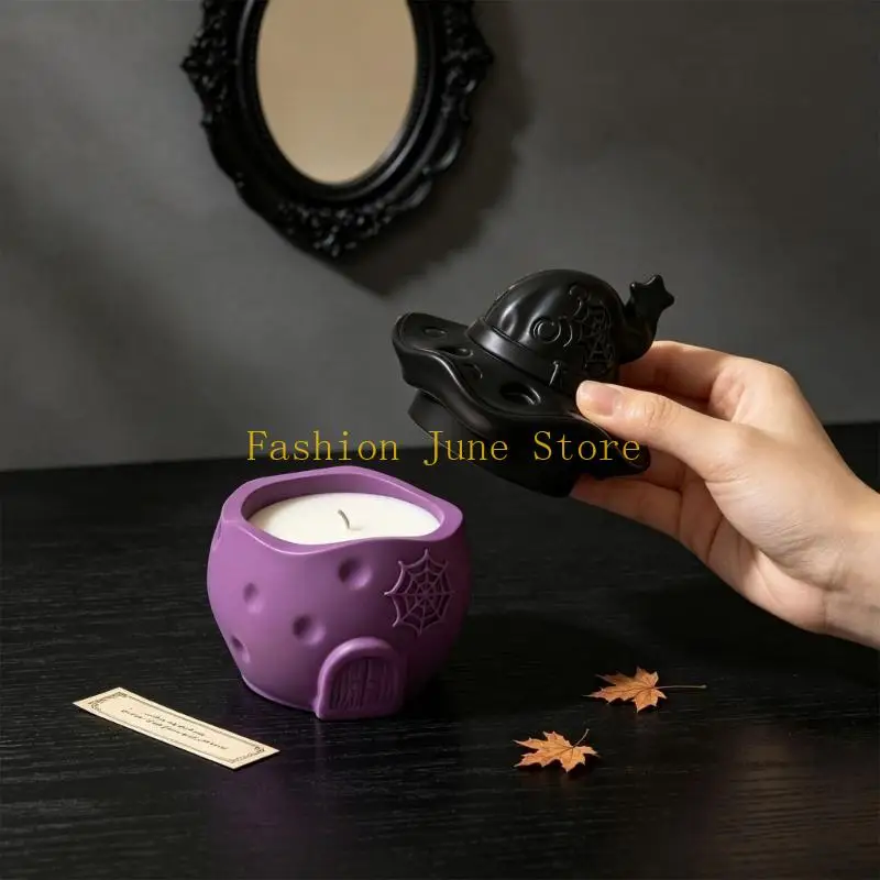 N5KA Halloween Silicone Lid Jar Mold for Home Styling and Cup Making