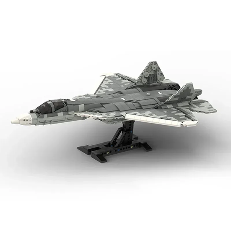 Moc Building Bricks Military Model SU-57 Felon Combat Fighter Technology Modular Blocks Gifts Christmas Toys DIY Sets Assembly