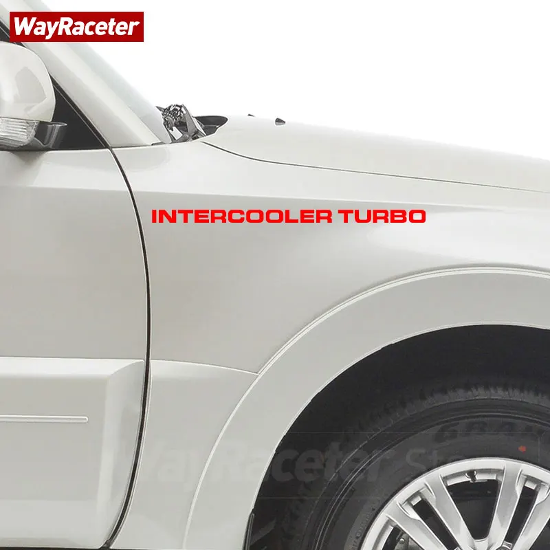 2 Pcs Intercooler Turbo Sticker Reflective Graphics Vinyl Decal For Mitsubishi Pajero Shogun Montero Side MK2 V20 Accessories