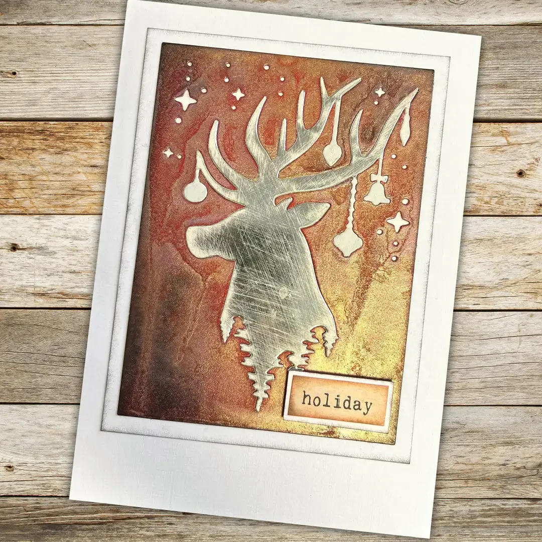 جديد عيد الميلاد سعيد مشرق Treeline الأيل الإطار الانحناء الشتاء الغابات طبقات يموت تخفيضات يموت DIY بها بنفسك سكرابوكينغ بطاقة ديكور اليدوية