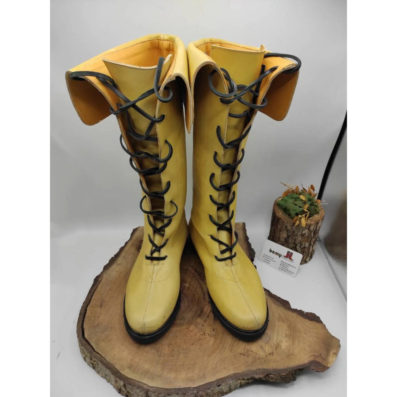 Mittelalterliche Herren Gothic Piratenstiefel Erwachsenen-Accessoire Halloween Cosplay Schuhwerk Stiefel Steampunk Ritter Schnürschuhe – Detail 19