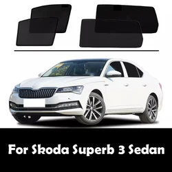 For Skoda Superb 3 Sedan 2016-2025 Magnetic Sunshield Car Sunshade Sun Visor Side Window Mesh Curtain UV Heat Protection Cover