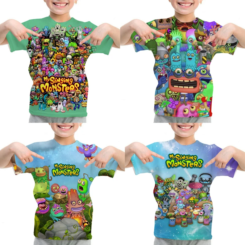 Cartoon My Singing Monsters T-shirt for Girls Boys Summer Kids O-neck Tee Tops Casual Anime T Shirt Children's Clothing Camiseta