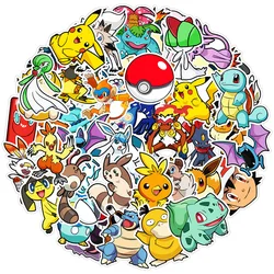 10/30/50pcs Pokemon Anime Pikachu Eevee Stickers Funny Kids Decals Toy Phone Case Water Bottle Guitar Cute Cartoon Sticker Pack