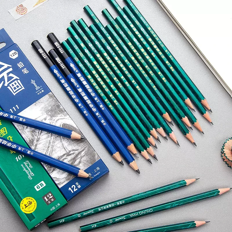 Professional Sketch Pencil H/2H/3H/4H/5H/6H/HB 2/3/4/5/6/8/10/12B Wood Drawing Pencil Art Stationery Supplies 1Pc