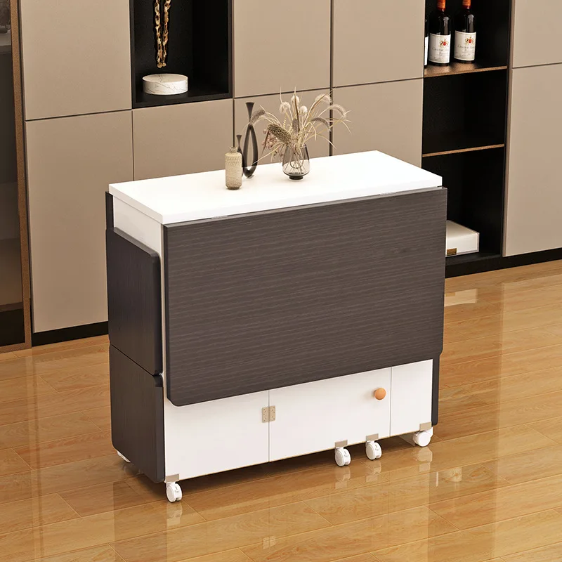 Folding Dining Table Household Removable Retractable Rectangular Small Apartment Table and Chair Combination Dining Table