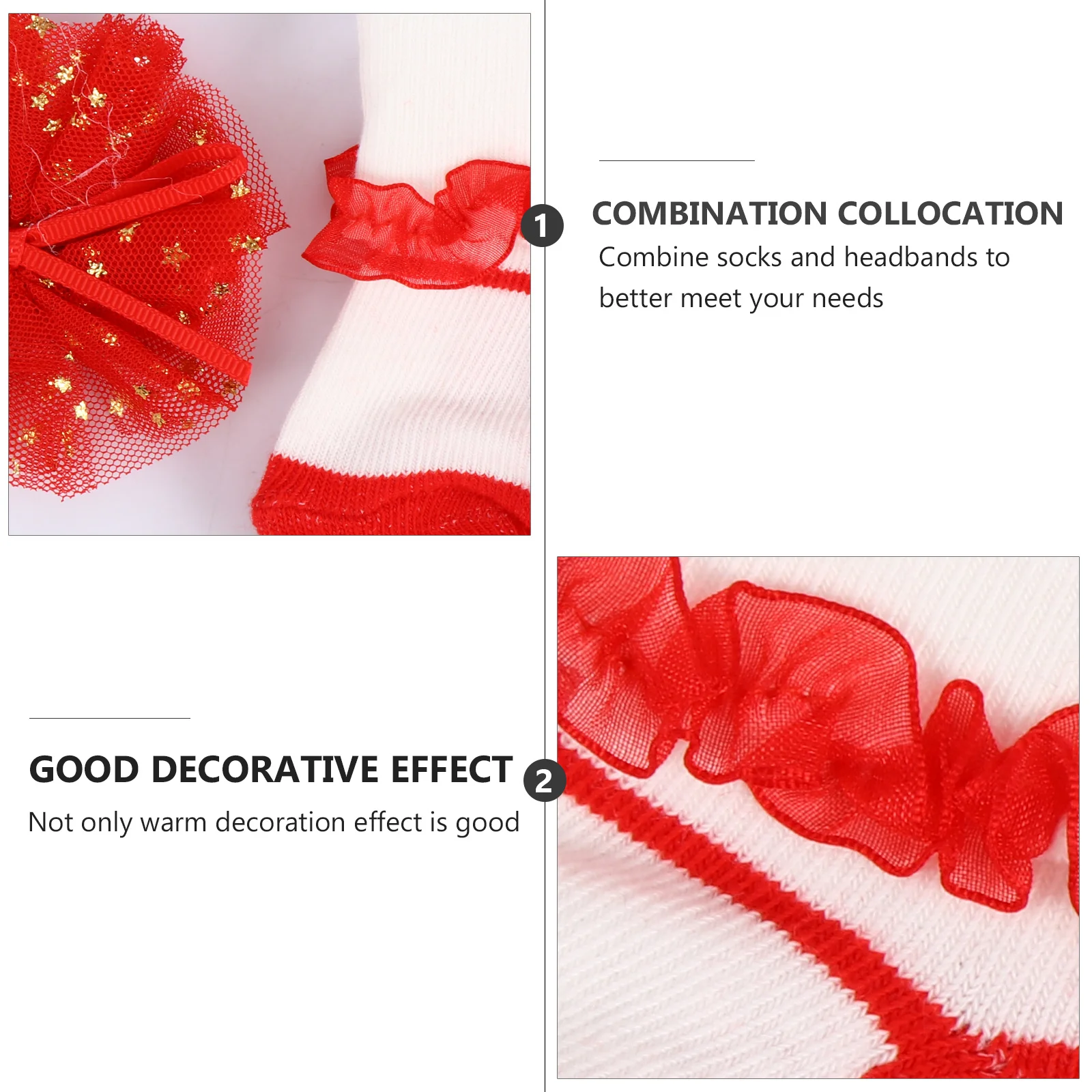 1 مجموعة الطفل الجوارب عقال مجموعة الدانتيل القماش مريحة دائم مرونة امتصاص العرق تنفس جميع الفصول الإبداعية زهرة #3