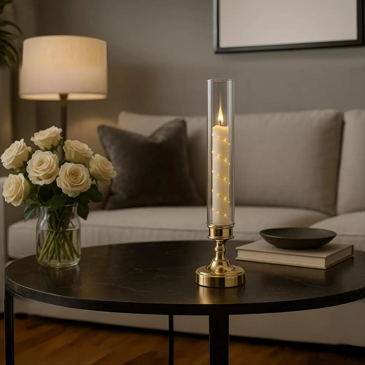6 PCS Flameless Candles with Remote and Timer, Flickering LED Romantic Candles with Embedded Star String