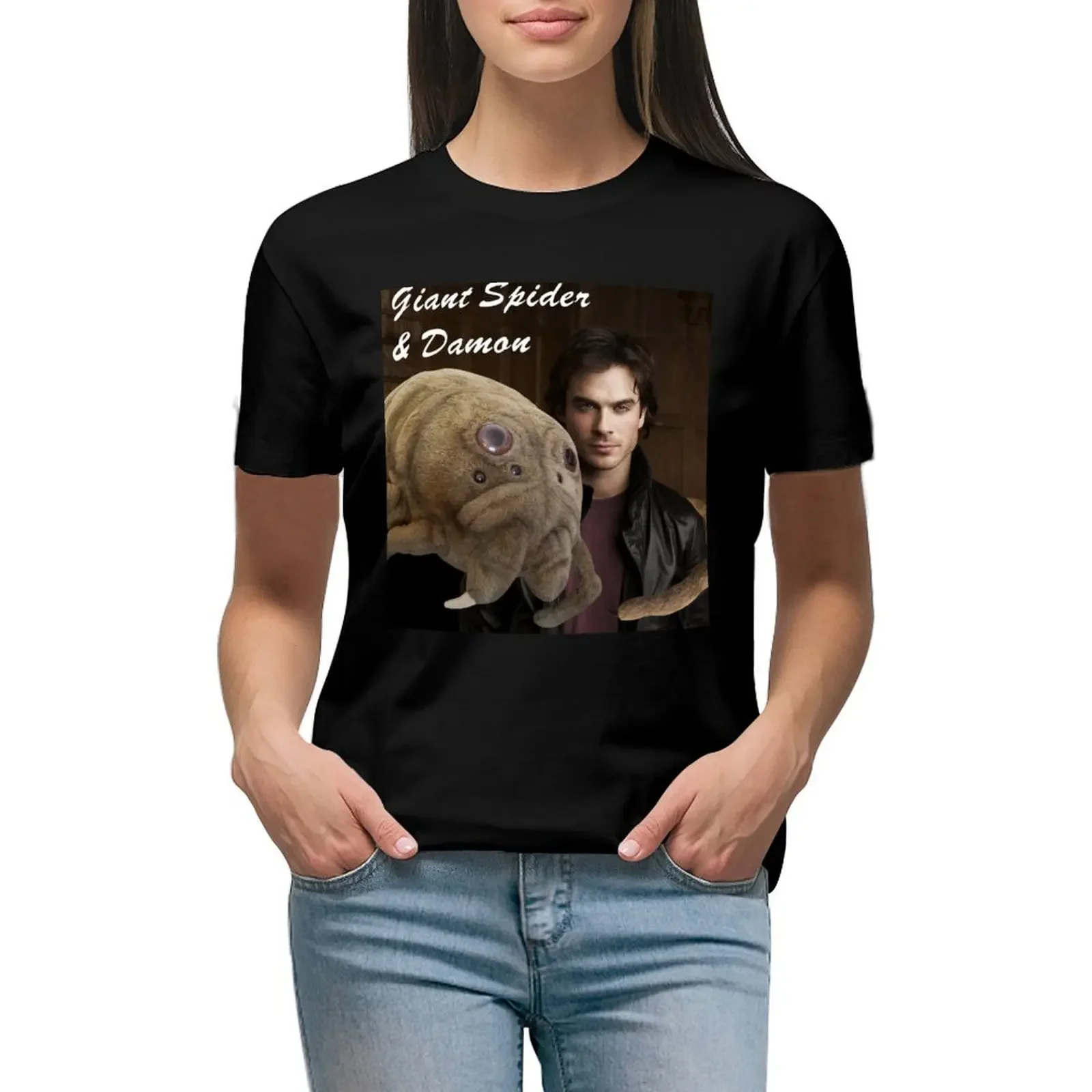 

Guy with spider T-Shirt customs cute tops customs design your own summer clothes cropped t shirts for Women