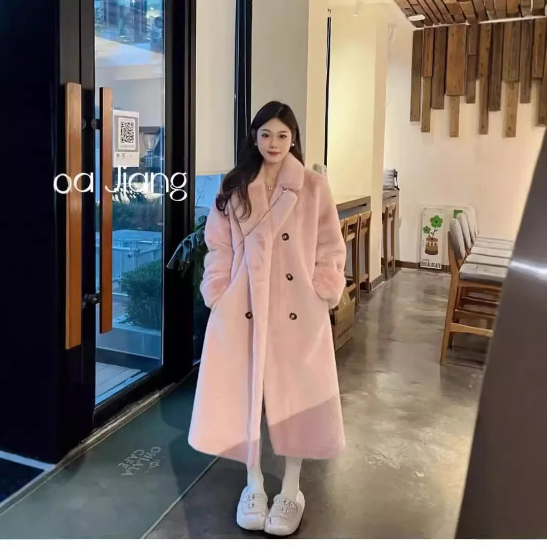 

Faux Fur Jackets Coats Womens Iconic Tailored Snow Elderly Cute Modigirl O-Neck Furs Pattern Puff-Sleeved Hidden-Pocket Cinching