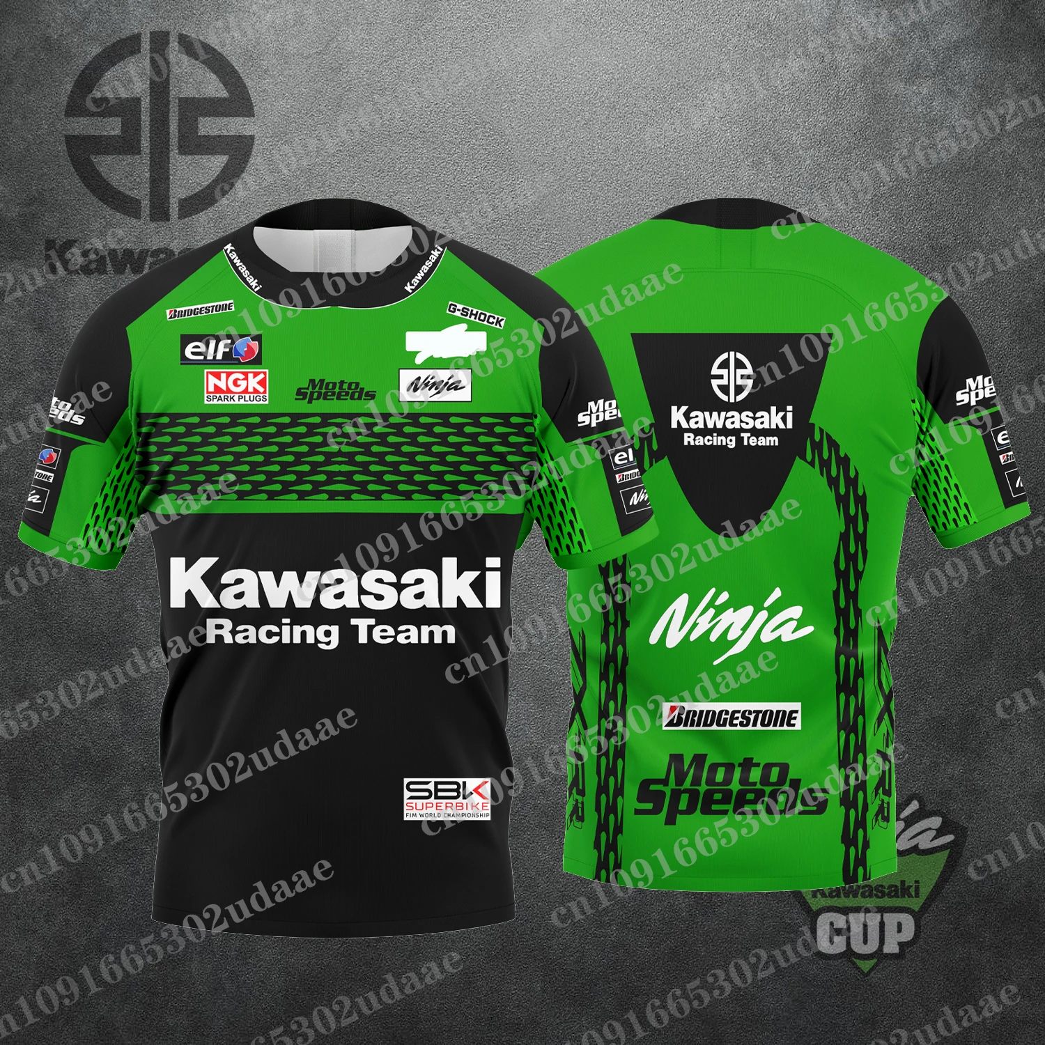 2024 New Motorcycle Racing Kawasaki Racing Team Summer Men\'s and Women\'s Team Uniforms Extreme Sports Enthusiasts Track Leisure