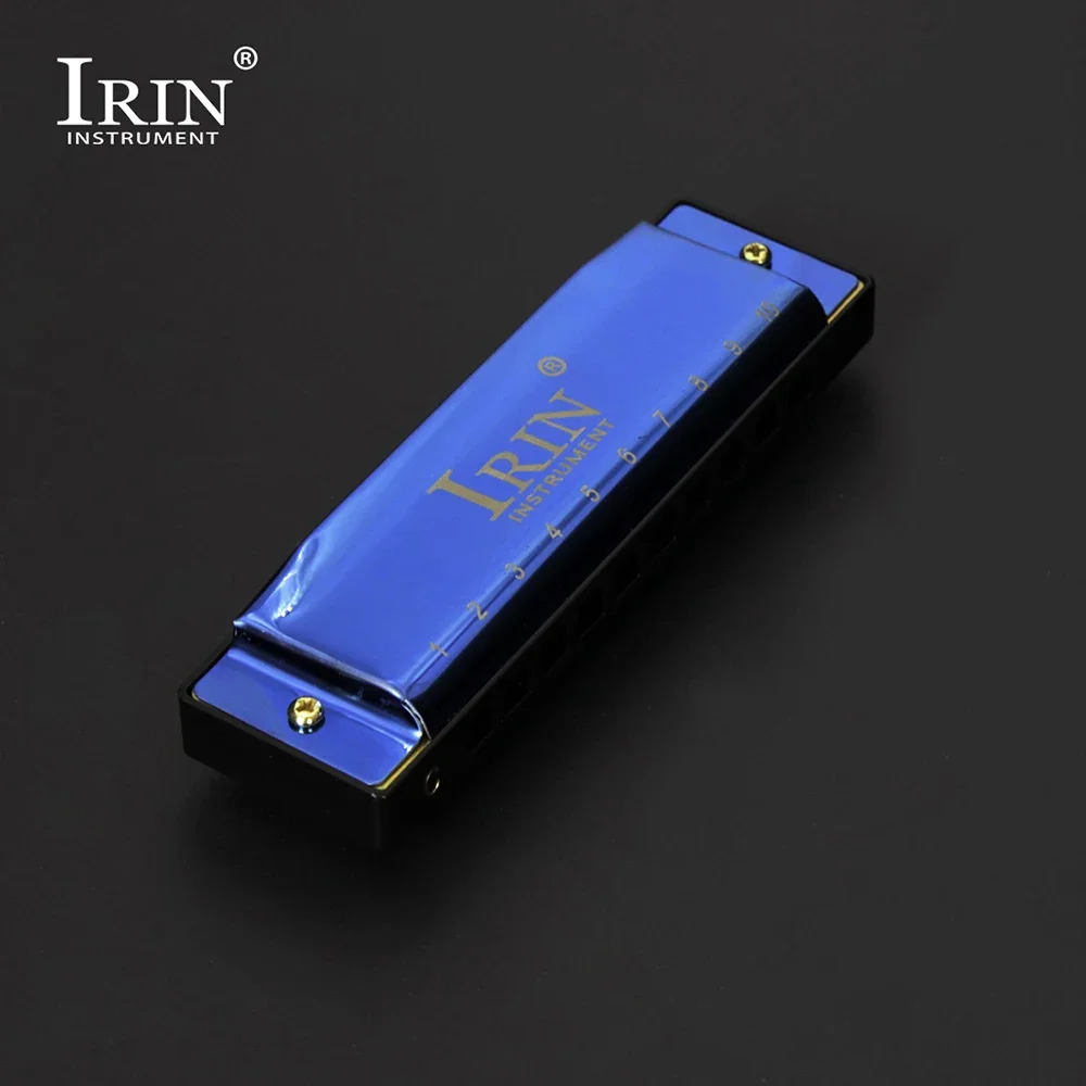 IRIN 10 Hole 20 Tone Black Nickel Plated Harmonica Woodwind Instrument With Case Music Gift Toy Jazz Melodica