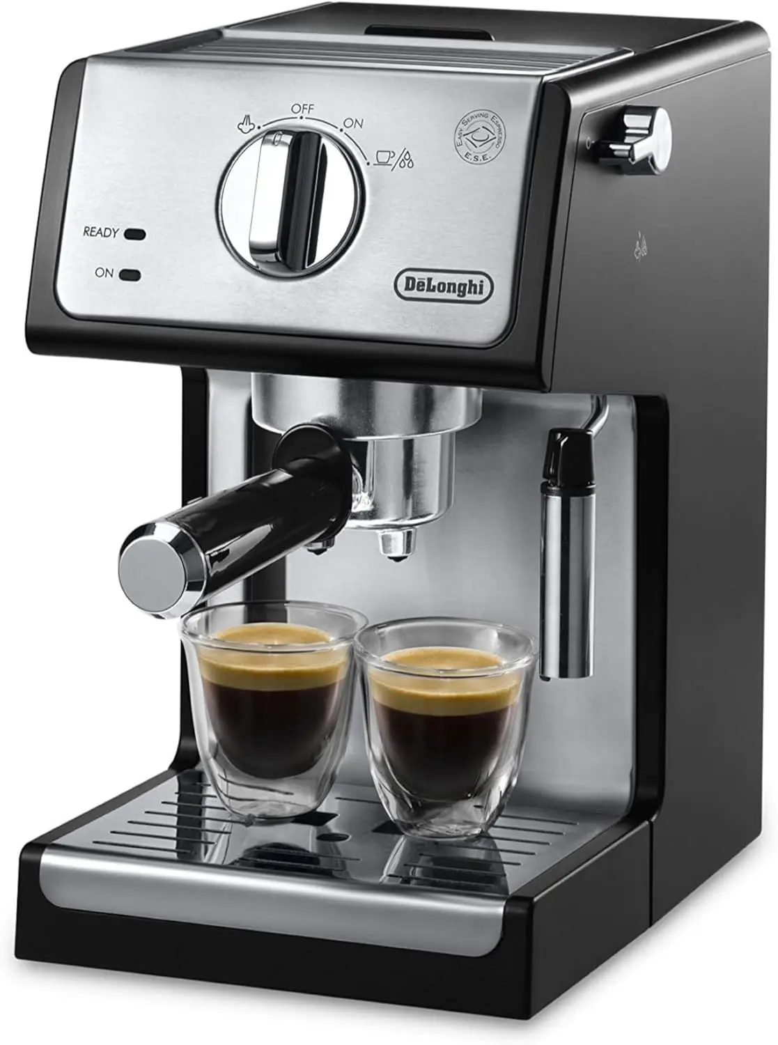 De'Longhi 15-Bar Pump Espresso Machine with Manual Milk Frother for Latte, Cappuccino, Black, ECP3420