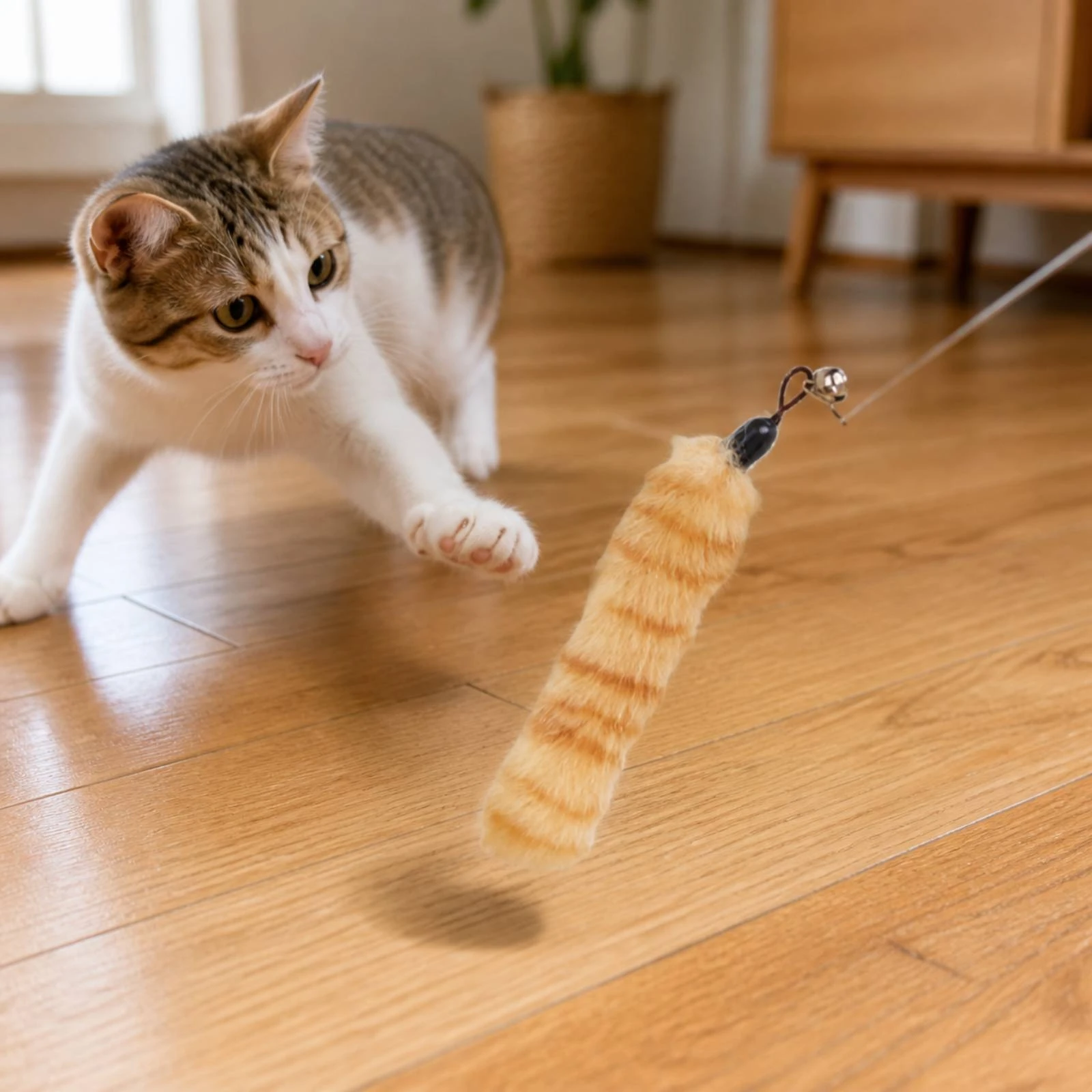 Plastic Cat Wand Replacement Tip Easy to Swap Cat Toy Replacement Head Interactive Teaser Wand Attachment Dangling Compact