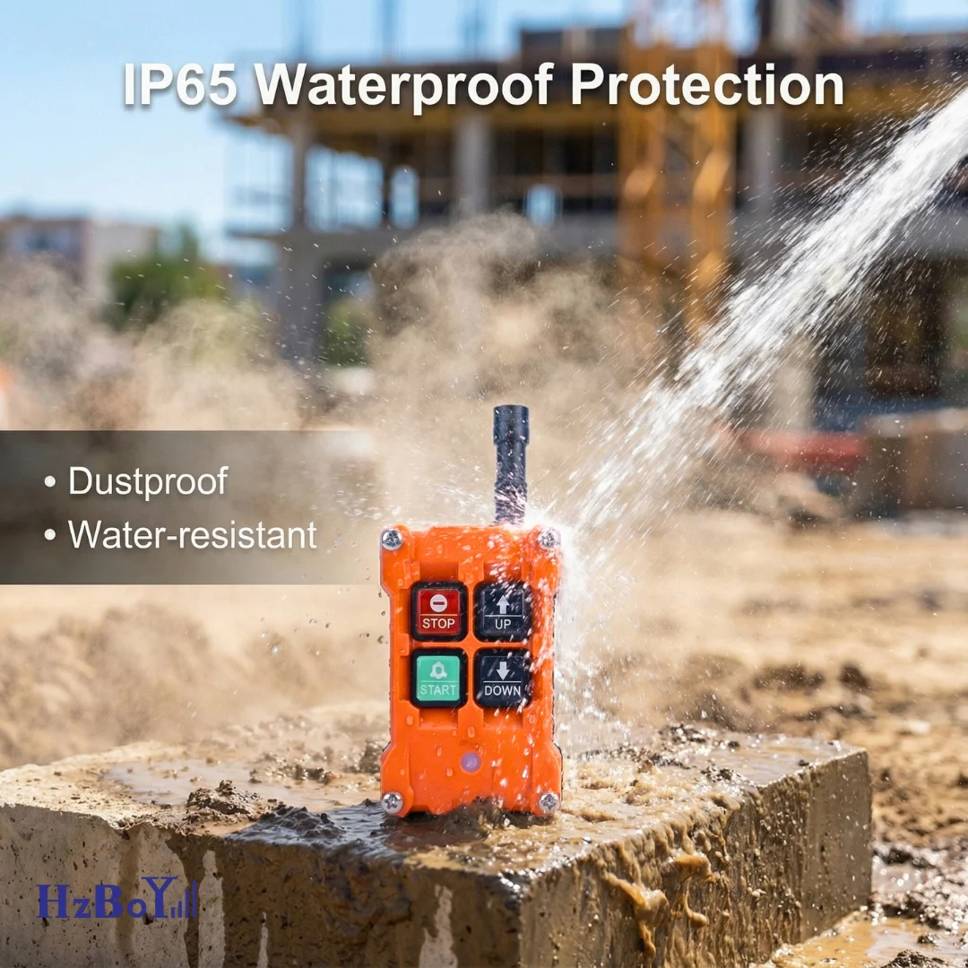 HZBOY F21-2S Wireless Industrial Remote Control 2 Button Electric Hoist Crane Winch Tail Lift Concrete Truck Controller