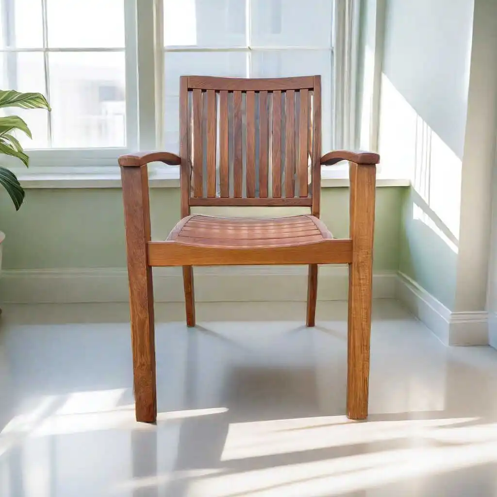 Balcony tea room teak executive chair waterproof and corrosion resistant