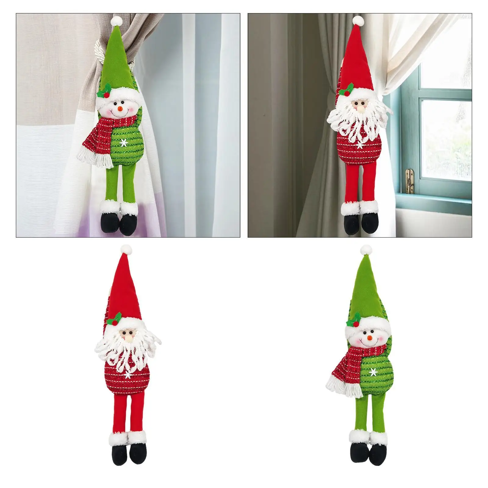 

Christmas Curtain Buckle Xmas Curtain Holder Cartoon Doll Ornament Curtain Tieback for Holiday Hotel Bedroom Home Living Room