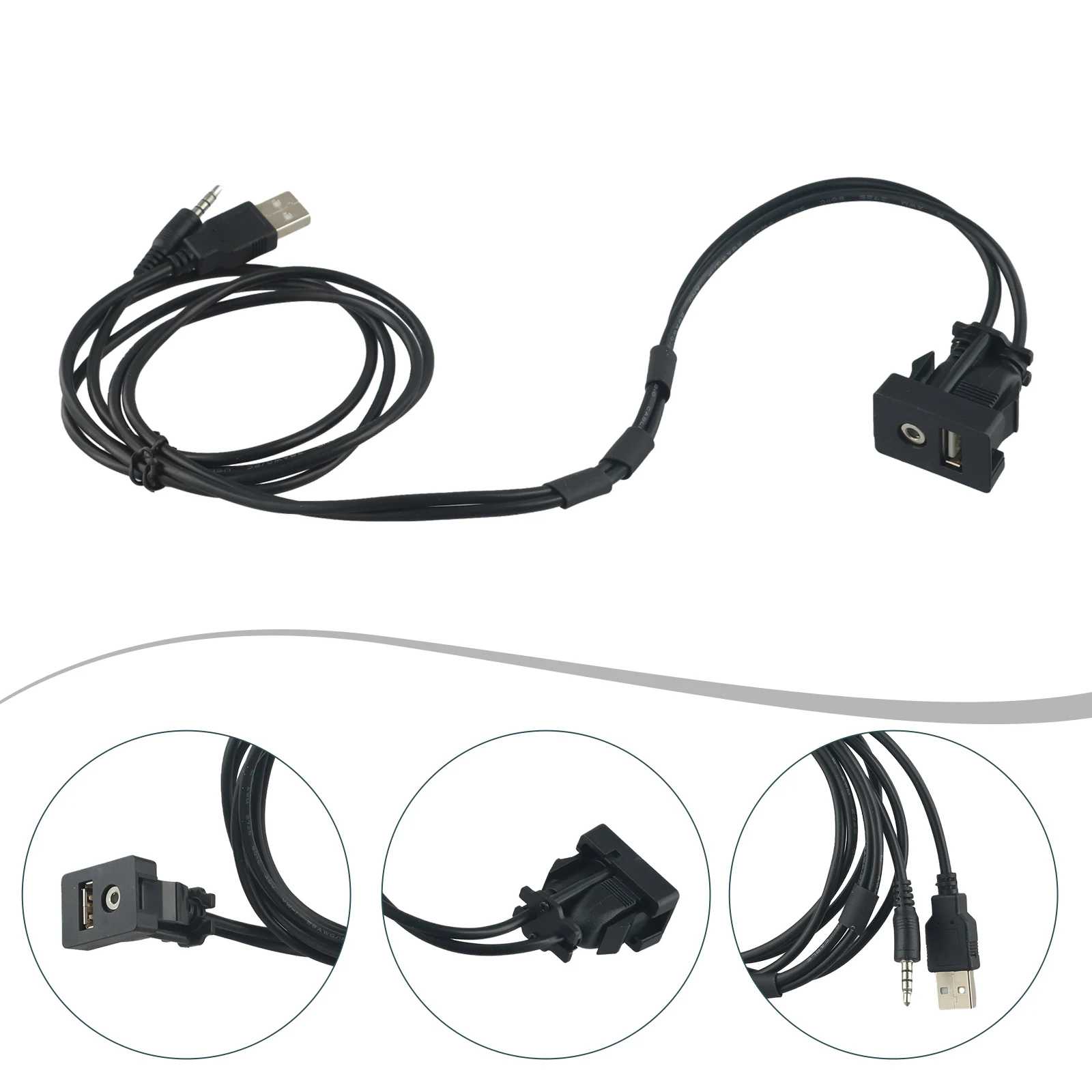 Car Accessories AUX Socket Car Dashboard Installation ABS Material Control Panel High-speed Data Transmission Brand New
