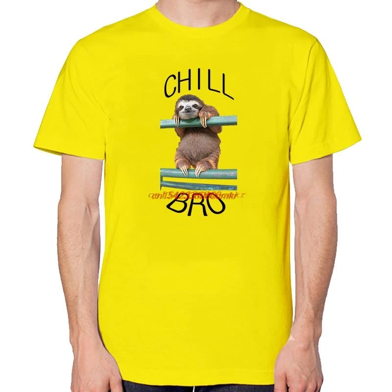Chill Bro Sloth Animal Cool Graphic T Shirts Fashion Tees Tops Summer Cotton New Shirts And T-Shirts Unisex Print T Shirt