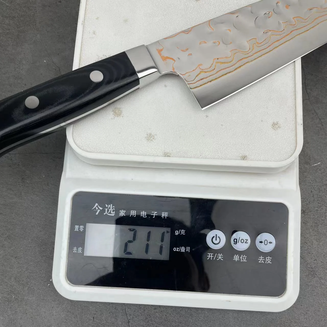 Chefs Cleaver Knife Tricolour Copper Damasus Steel Razor Sharp Slicing Santoku Nakiri 12Cr18CoMoV Kitchen Knives Cooking Tools