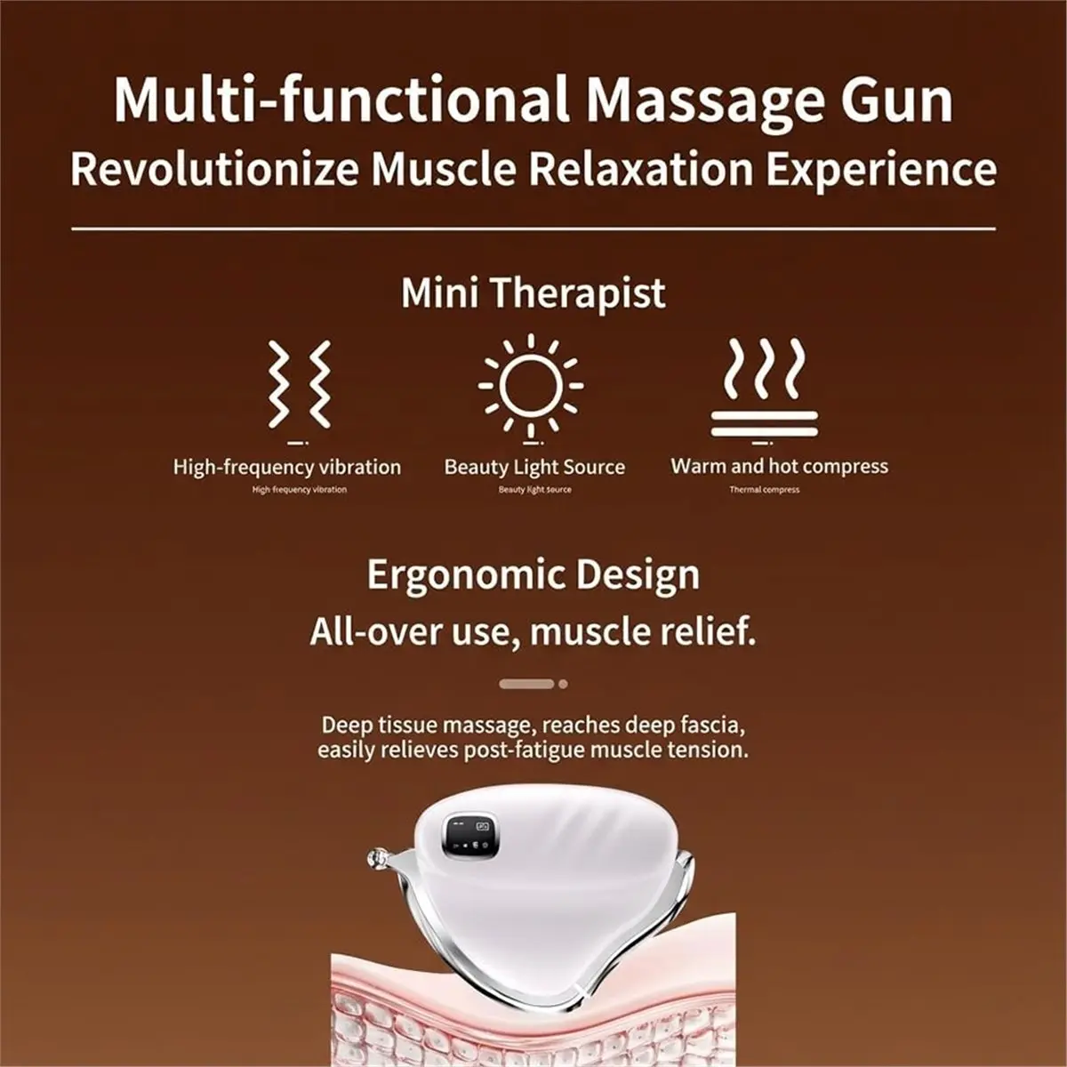 [Vend for]Electric Heating Fascia Knife Muscle Relaxation Vibration Massager Warm Body Lifting Blade Comb Massage Tool for Body