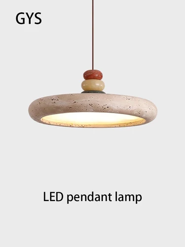 Led 샹들리에 노란색 동굴 돌 펜던트 조명 식당 바 테이블 램프 Wabi Sabi 스타일 매달려 조명기구 라운드 장식